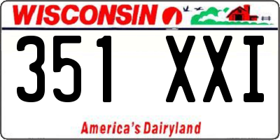 WI license plate 351XXI