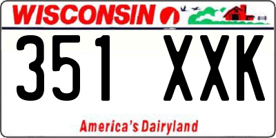 WI license plate 351XXK