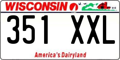 WI license plate 351XXL