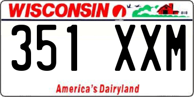 WI license plate 351XXM