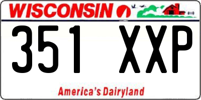 WI license plate 351XXP