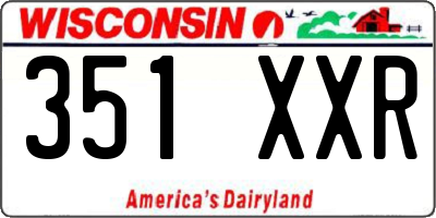 WI license plate 351XXR