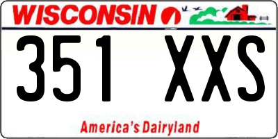 WI license plate 351XXS