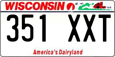 WI license plate 351XXT