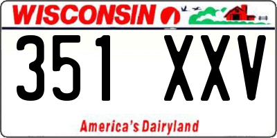 WI license plate 351XXV