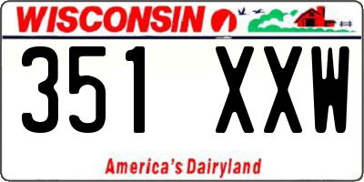 WI license plate 351XXW