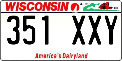 WI license plate 351XXY
