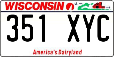 WI license plate 351XYC