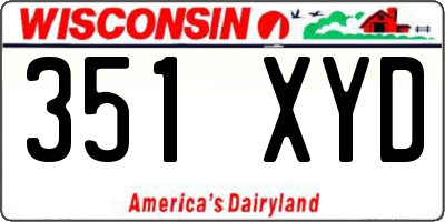 WI license plate 351XYD