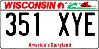 WI license plate 351XYE