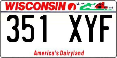 WI license plate 351XYF