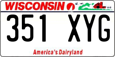 WI license plate 351XYG