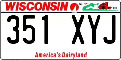 WI license plate 351XYJ