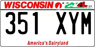 WI license plate 351XYM