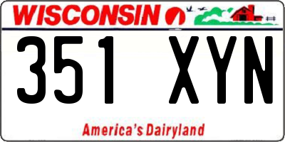 WI license plate 351XYN