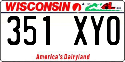 WI license plate 351XYO