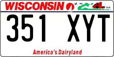 WI license plate 351XYT