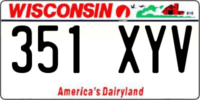 WI license plate 351XYV