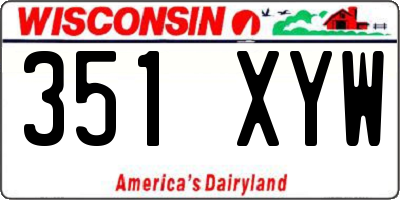 WI license plate 351XYW