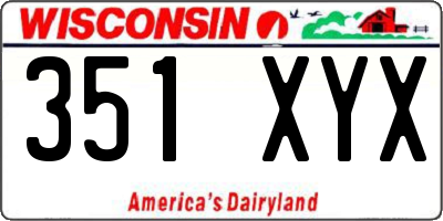 WI license plate 351XYX