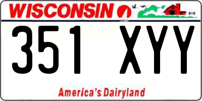 WI license plate 351XYY