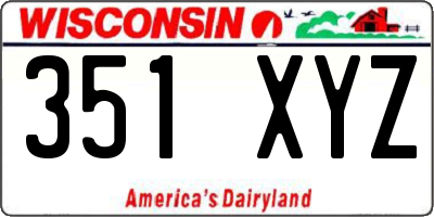 WI license plate 351XYZ