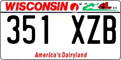 WI license plate 351XZB