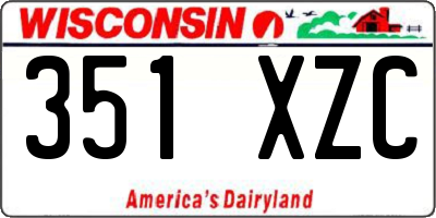 WI license plate 351XZC