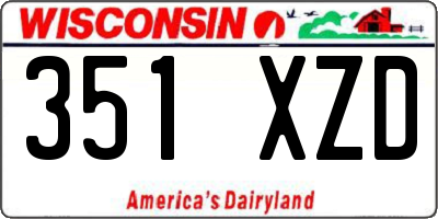 WI license plate 351XZD