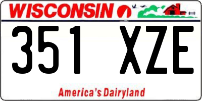 WI license plate 351XZE