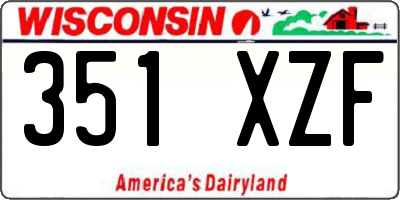 WI license plate 351XZF