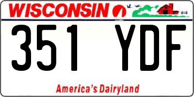 WI license plate 351YDF