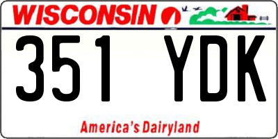 WI license plate 351YDK