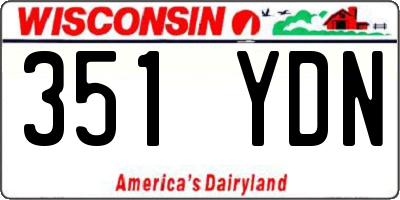 WI license plate 351YDN
