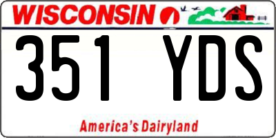 WI license plate 351YDS