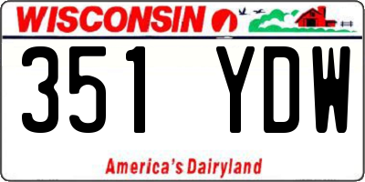 WI license plate 351YDW