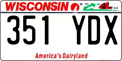 WI license plate 351YDX