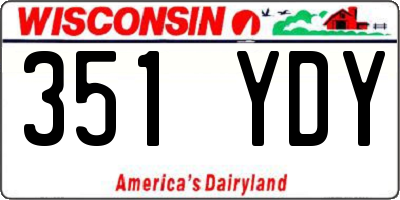 WI license plate 351YDY