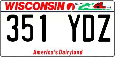 WI license plate 351YDZ