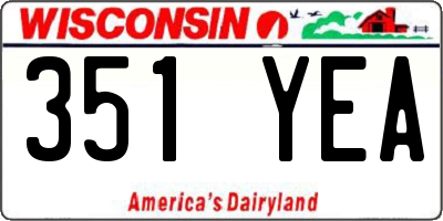 WI license plate 351YEA