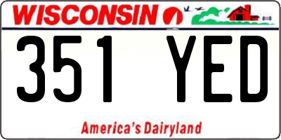 WI license plate 351YED