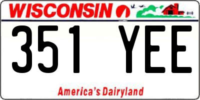 WI license plate 351YEE
