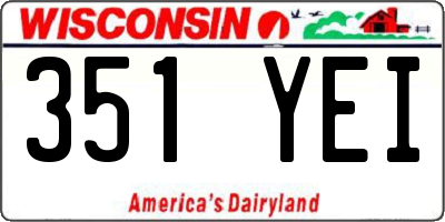 WI license plate 351YEI
