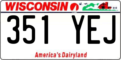 WI license plate 351YEJ