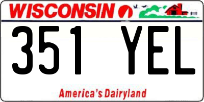 WI license plate 351YEL