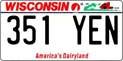 WI license plate 351YEN