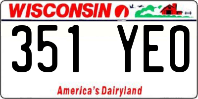 WI license plate 351YEO