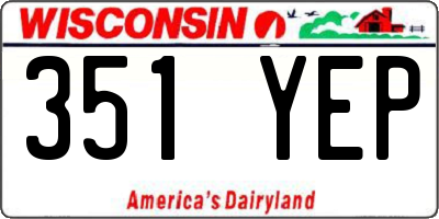 WI license plate 351YEP