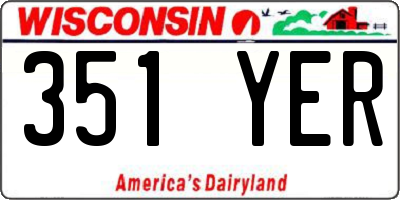 WI license plate 351YER