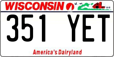 WI license plate 351YET